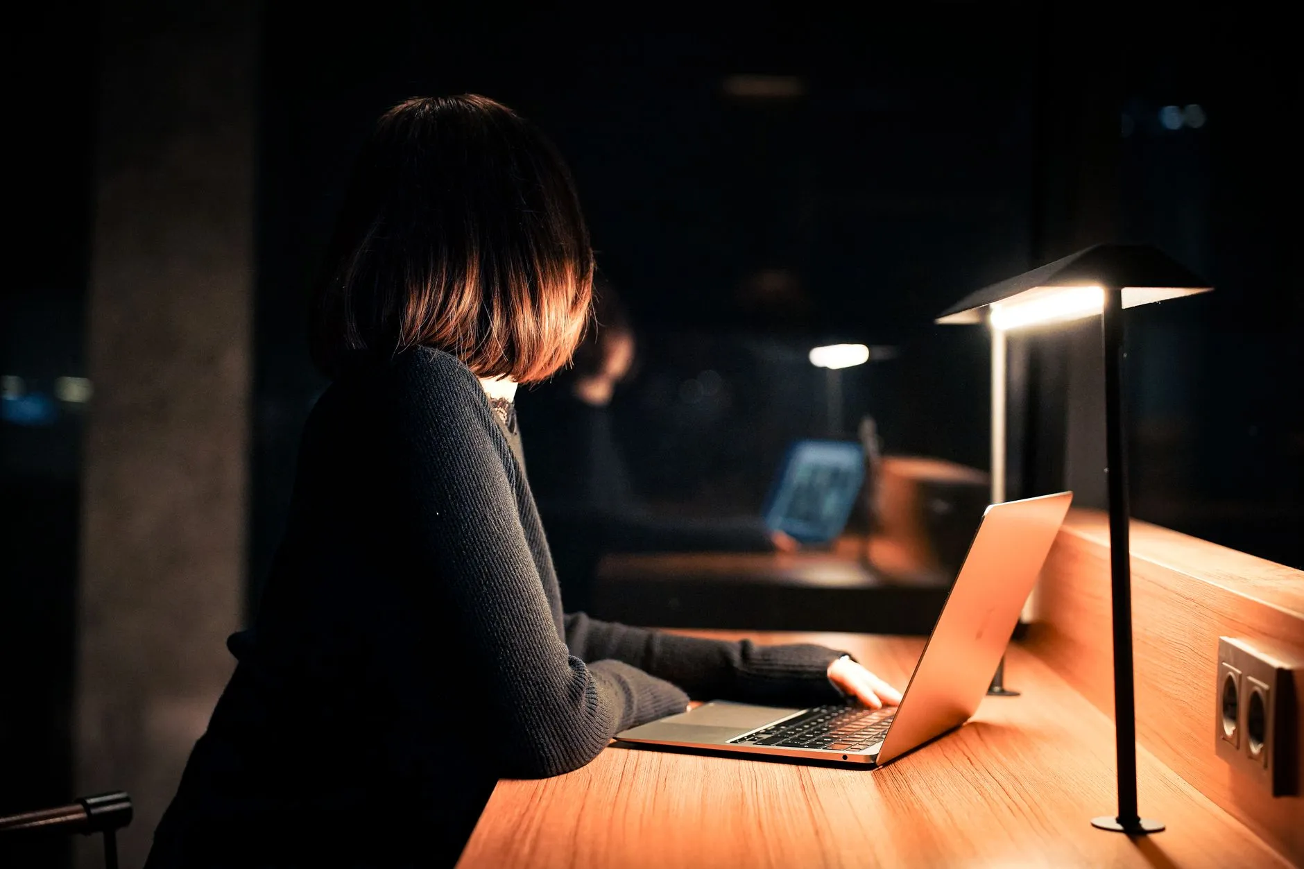 Focused work in a warm workspace