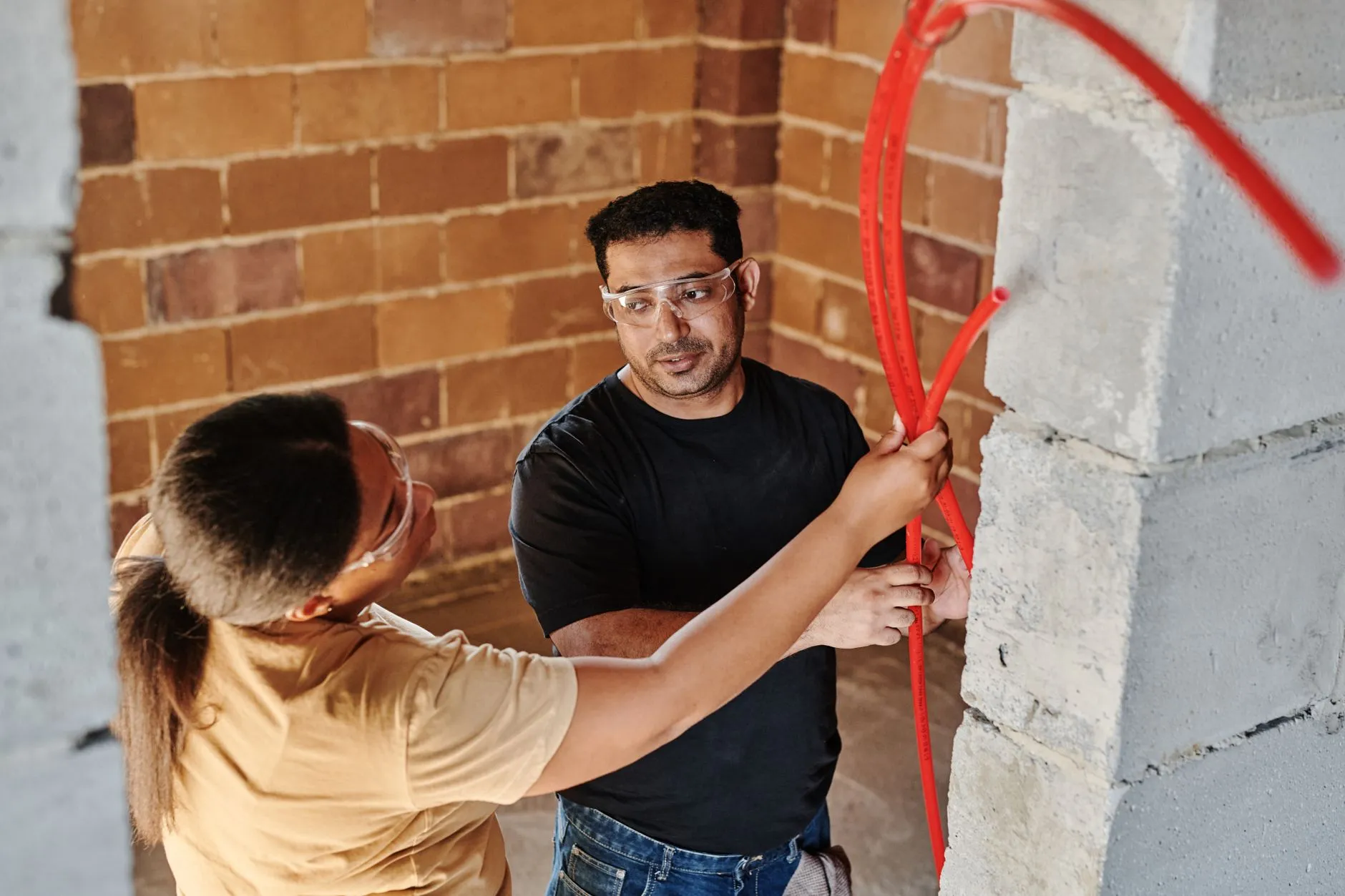 A tradesperson at work